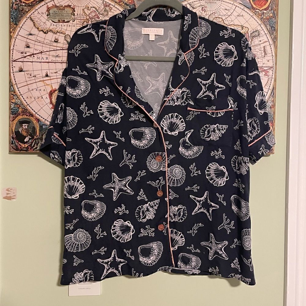 PJ Salvage S/S Buttondown Top